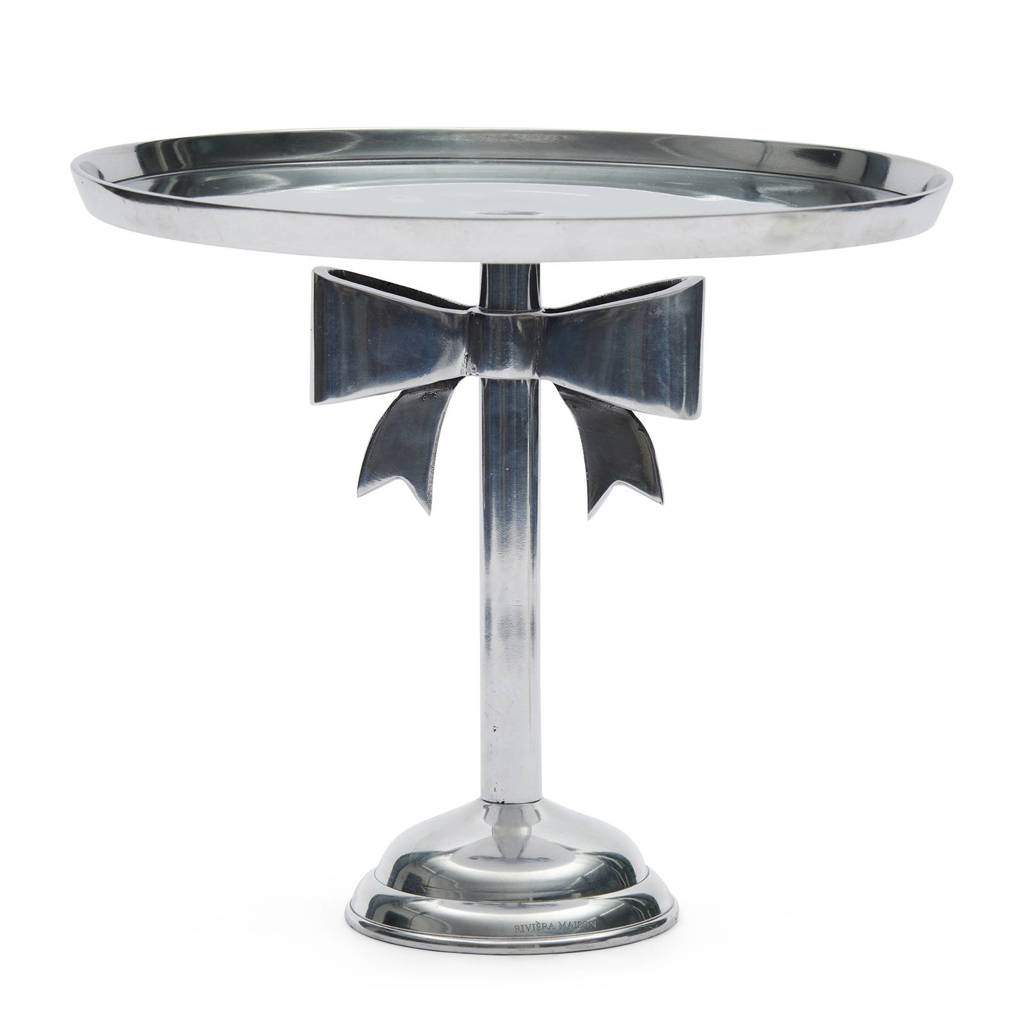 Riviera Maison Classic Bow taartplateau L, Zilver