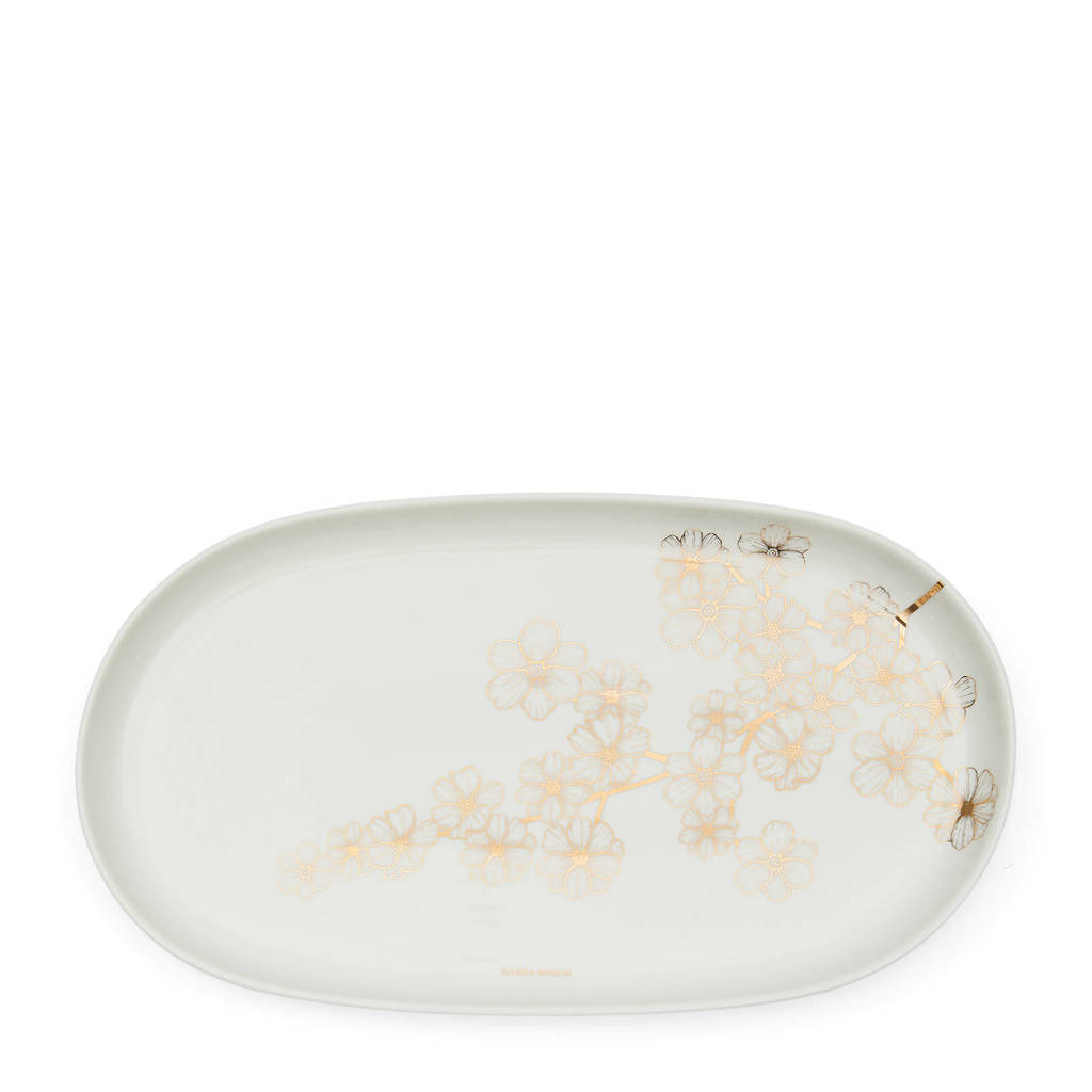 Riviera Maison Les Fleurs serveerschaal, Wit