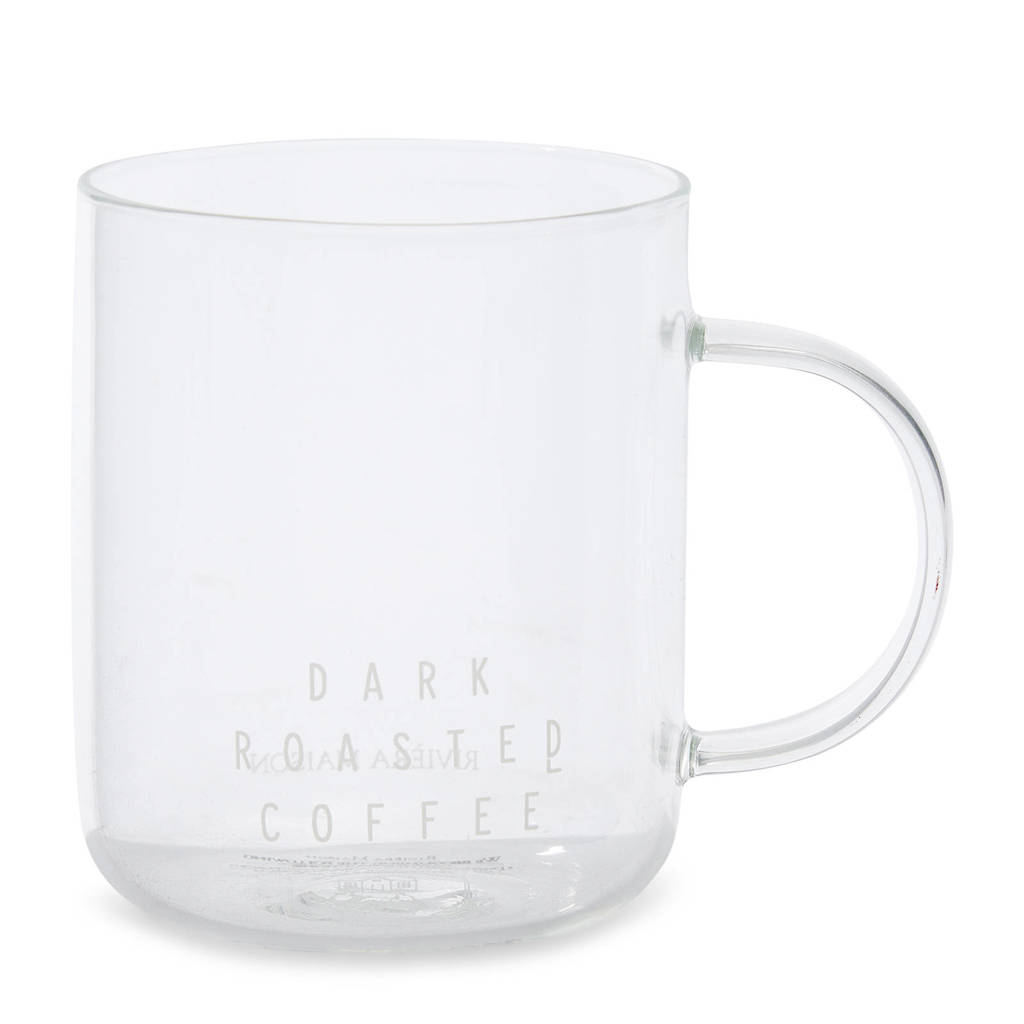 Riviera Maison Dark Roasted koffieglas, Transparant