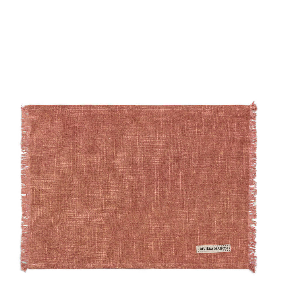 Riviera Maison Boho Basic placemat (per stuk), Roodbruin