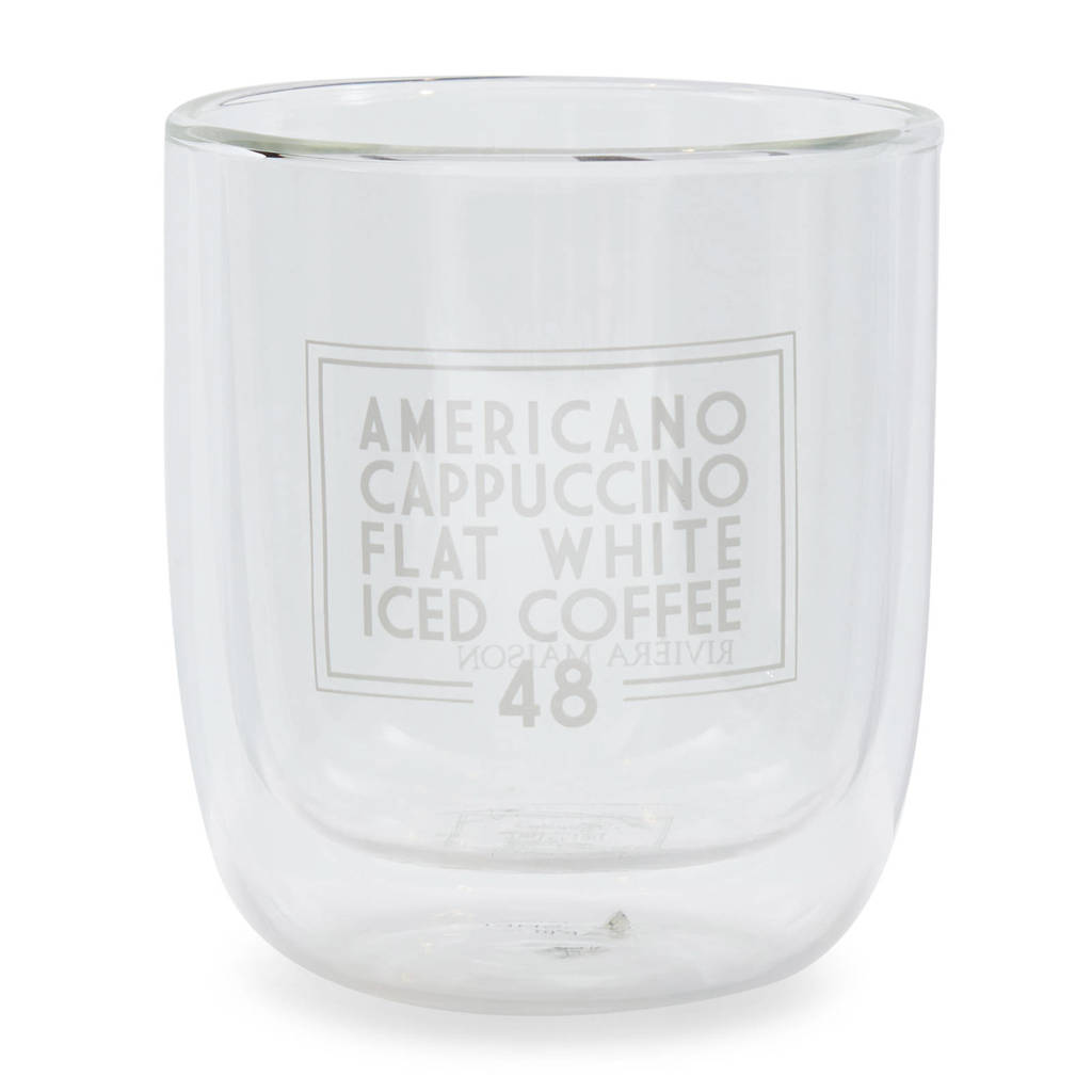 Riviera Maison Love Coffee koffieglas M, Transparant