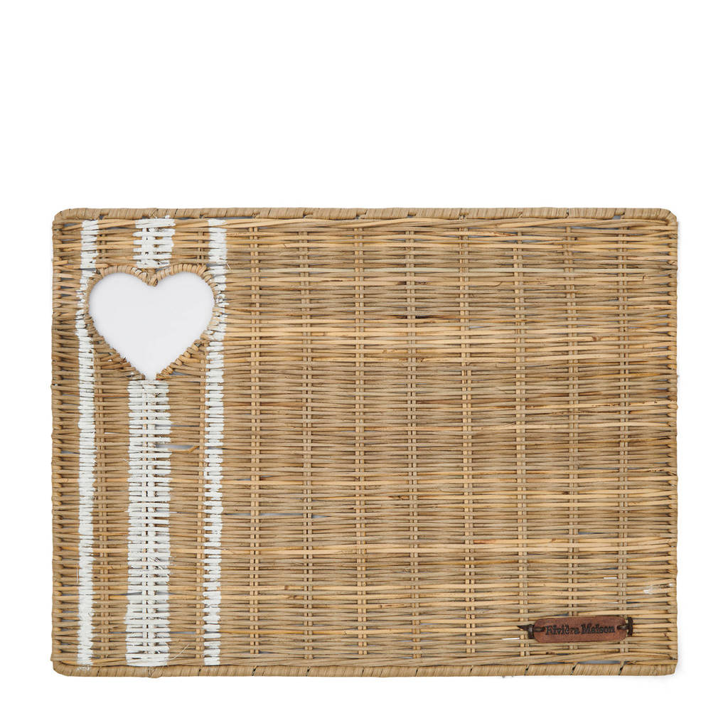 Riviera Maison Rustic Rattan With Love placemat, Bruin