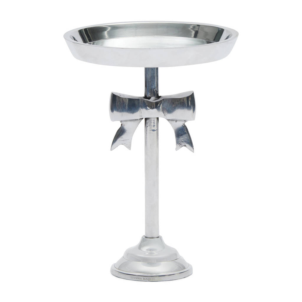 Riviera Maison Classic Bow taartplateau S, Zilver