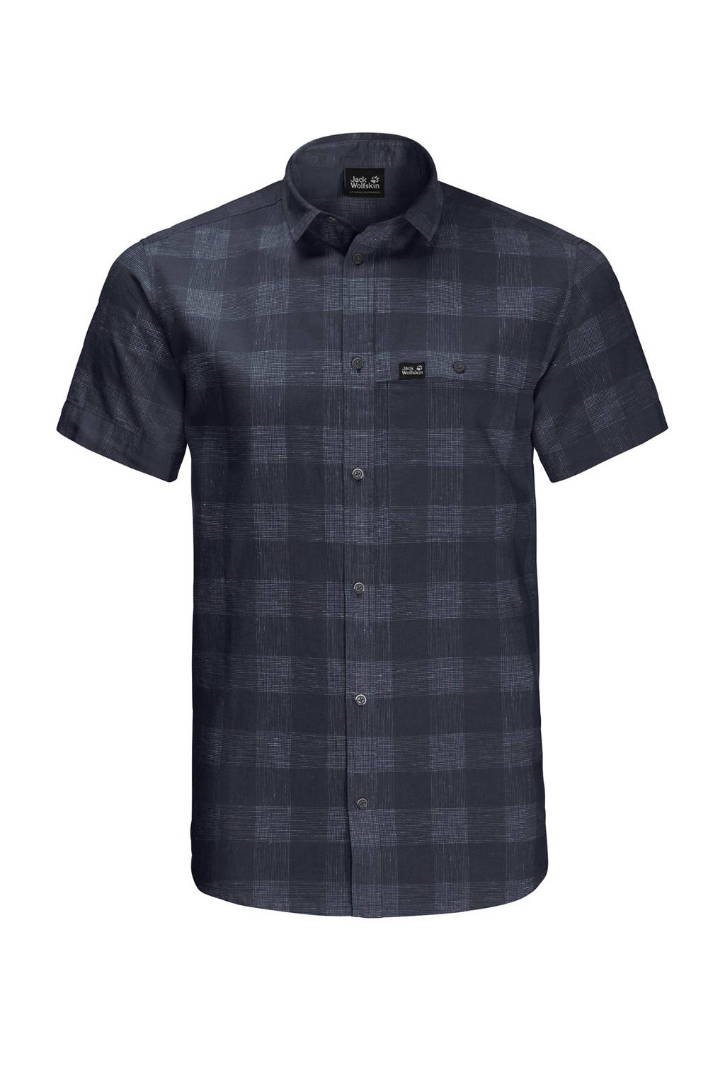 Jack Wolfskin outdoor overhemd donkerblauw, Night-Blue-Checks