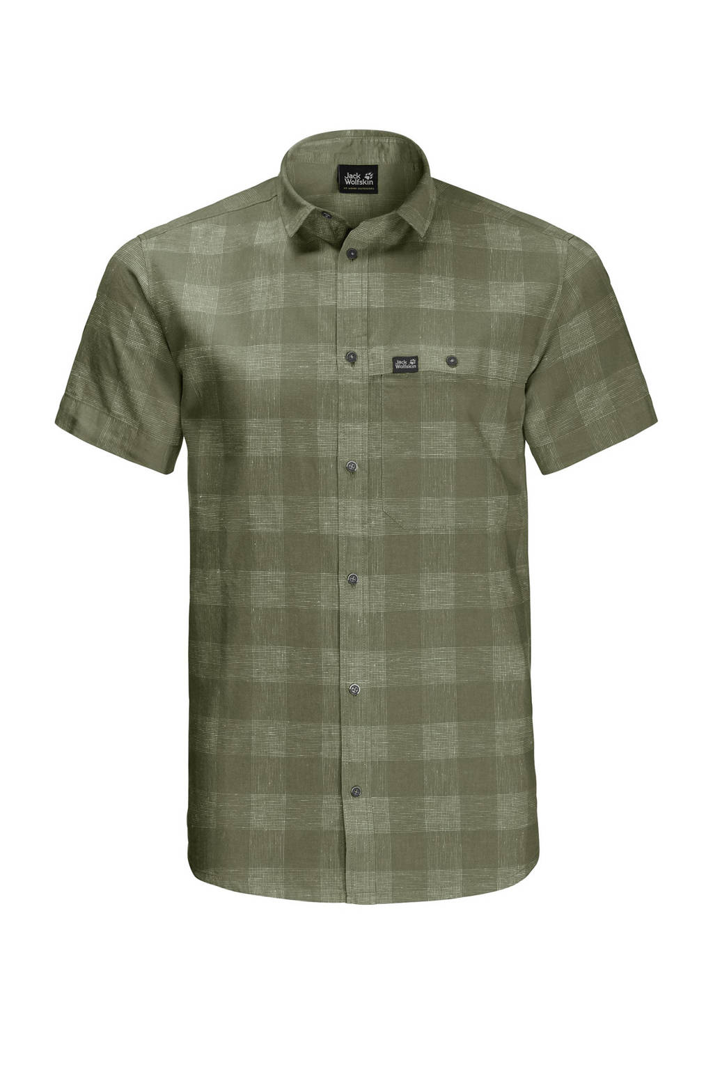 Jack Wolfskin outdoor overhemd groen, Light-Moss-Checks