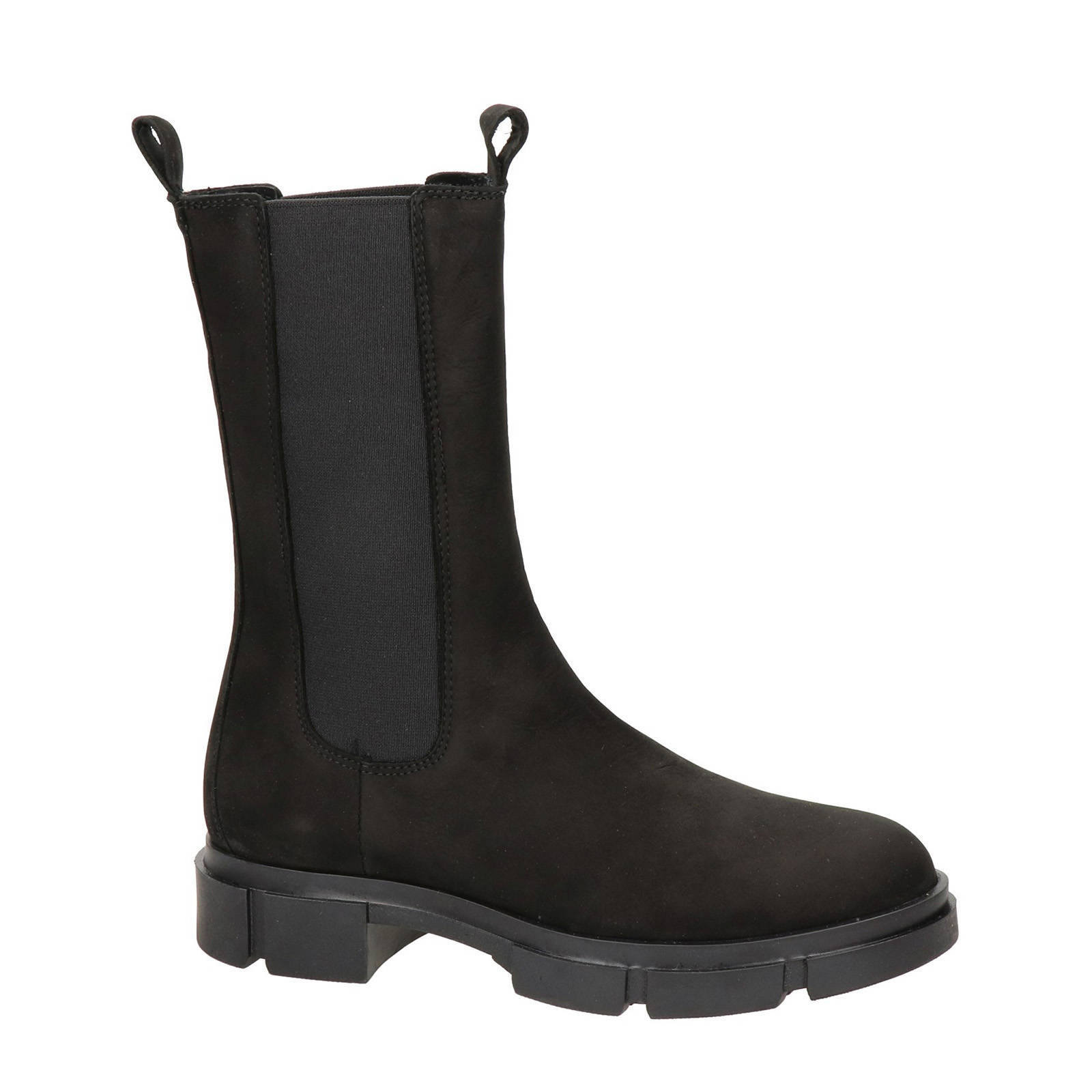 Nelson hoge nubuck chelsea boots zwart | wehkamp