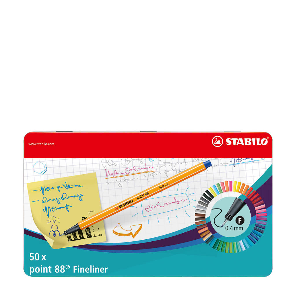 STABILO Point 88 metalen etui (50 st.), Multi