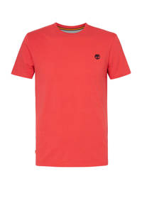 Timberland T-shirt met logo koraalrood, Koraalrood