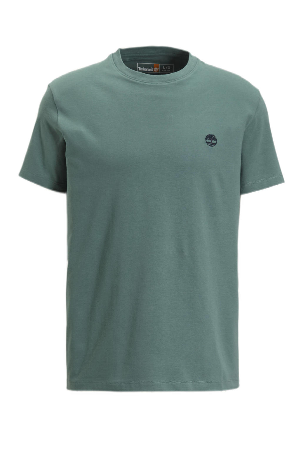 Groene heren Timberland T-shirt van biologisch katoen met korte mouwen en ronde hals