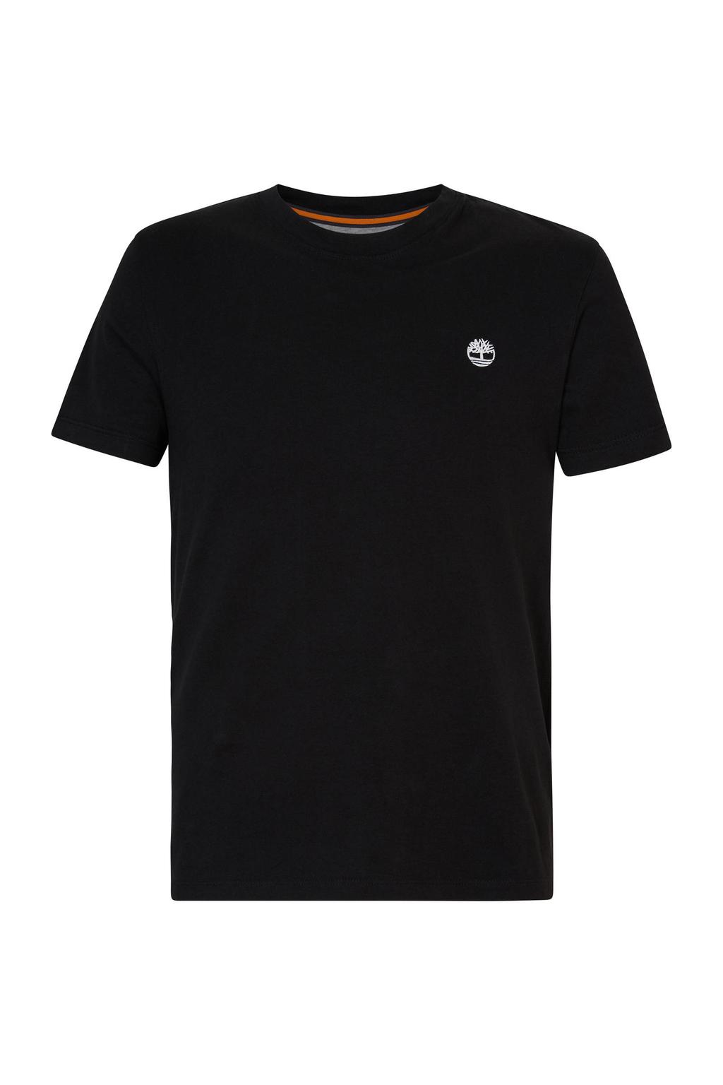 Zwarte heren Timberland T-shirt van katoen met logo dessin, korte mouwen en ronde hals
