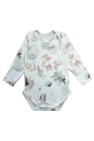 newborn romper Magnolia off white/lichtbruin/lichtgrijs