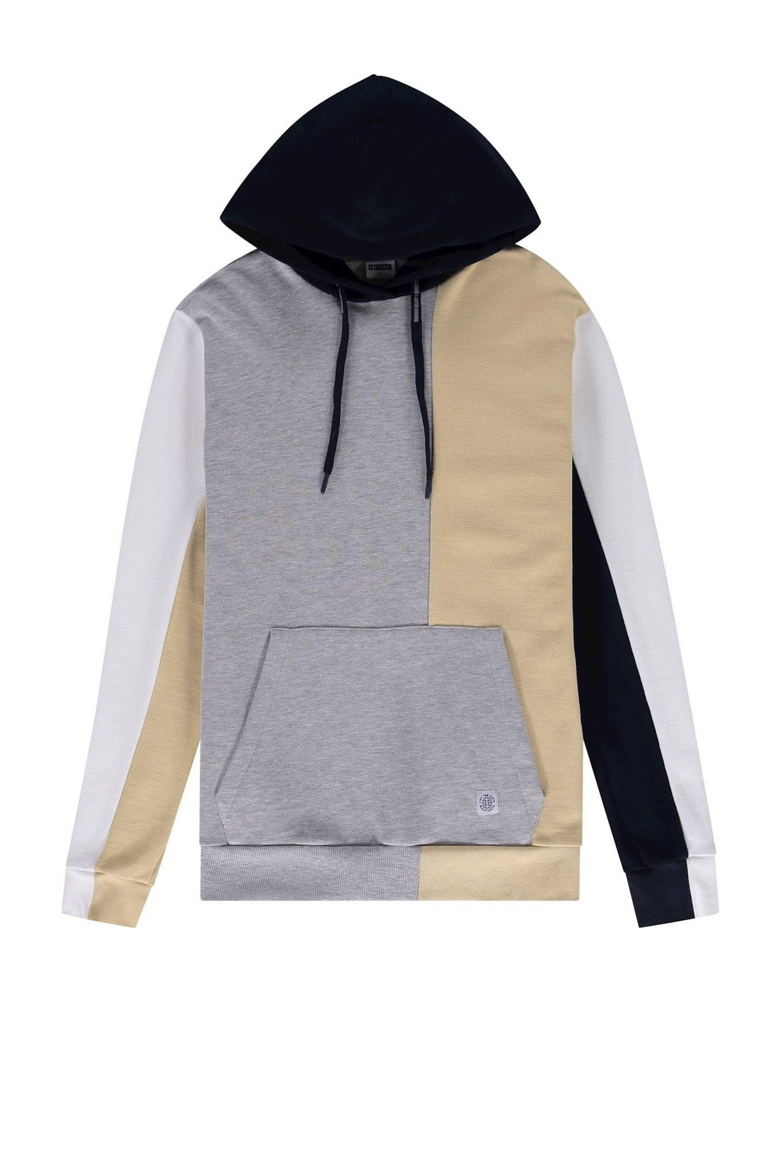 Kultivate hoodie SW PATCHED UP van biologisch katoen light grey melange online kopen