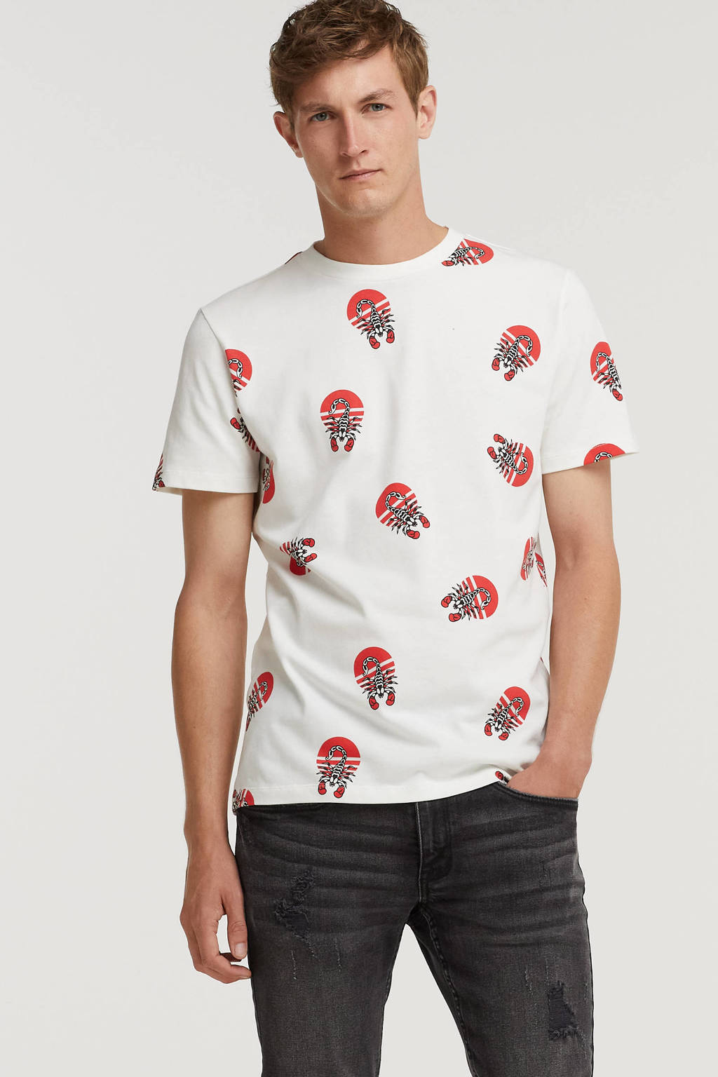 hardwerkend delicatesse Kapel Kultivate T-shirt van biologisch katoen wit/rood | wehkamp