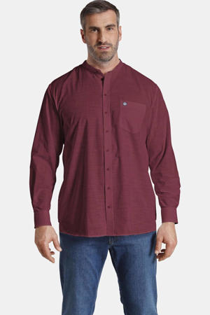 casual overhemd donkerrood