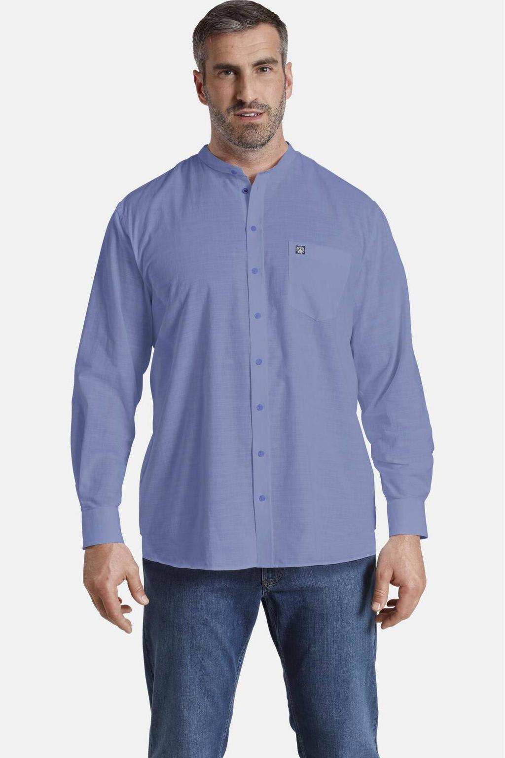 Jan Vanderstorm casual overhemd blauw