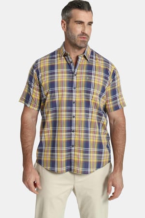 geruit loose fit overhemd DUKE LOGAN Plus Size geel/blauw