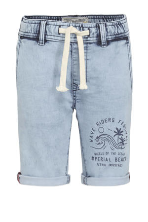 regular fit jeans bermuda met printopdruk light vintage