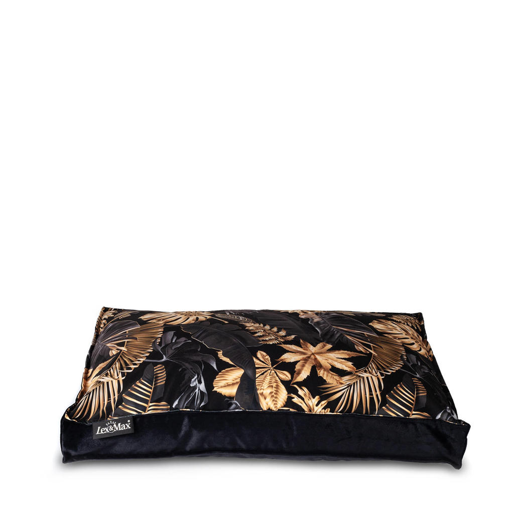 Lex&Max Dubai - Hondenkussen - Boxbed - 75x50x9cm - Zwart/Goud