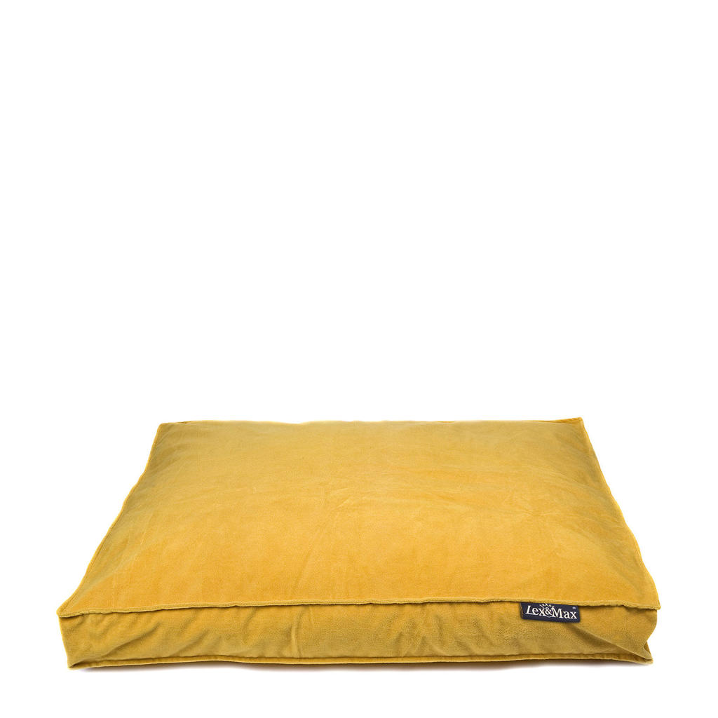 Lex&Max Royal Velvet - Hondenkussen - Boxbed - 75x50x9cm - Honinggeel