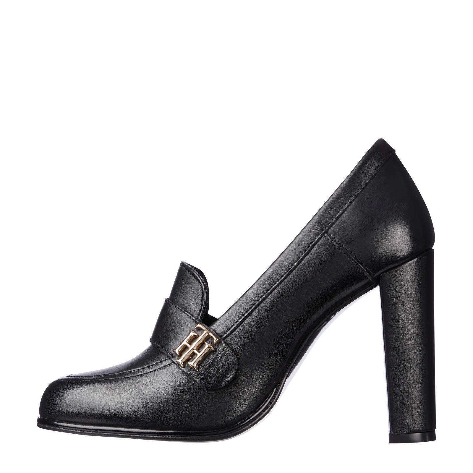 Tommy Hilfiger Essentials High Heel leren pumps zwart wehkamp