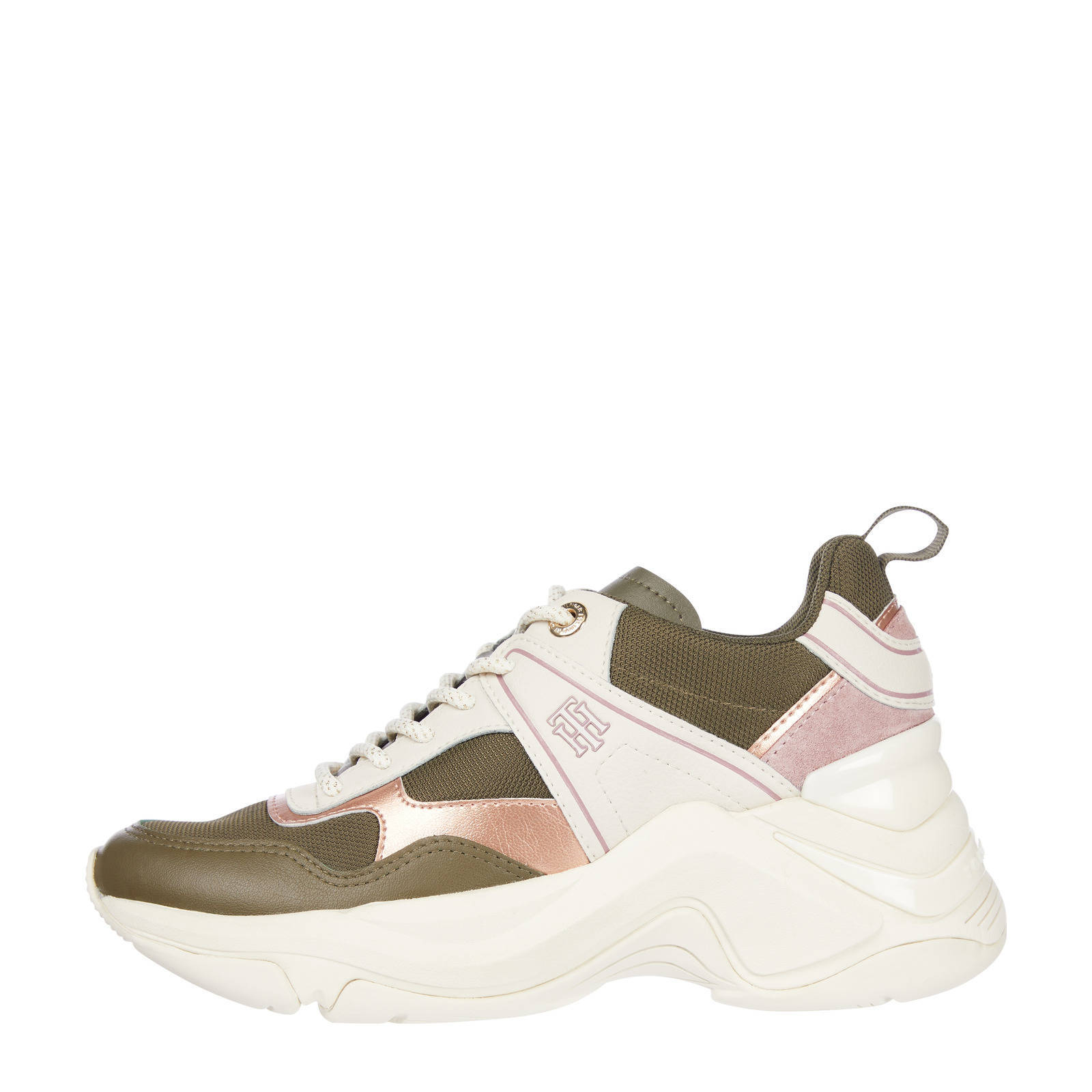 Tommy Hilfiger Fashion Wedge chunky sneakers groen/multi | wehkamp