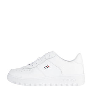 Textured Leather Basket Cupsole  sneakers wit