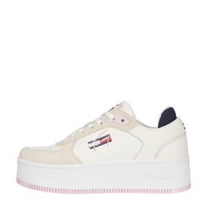 leren plateau sneakers beige/ecru