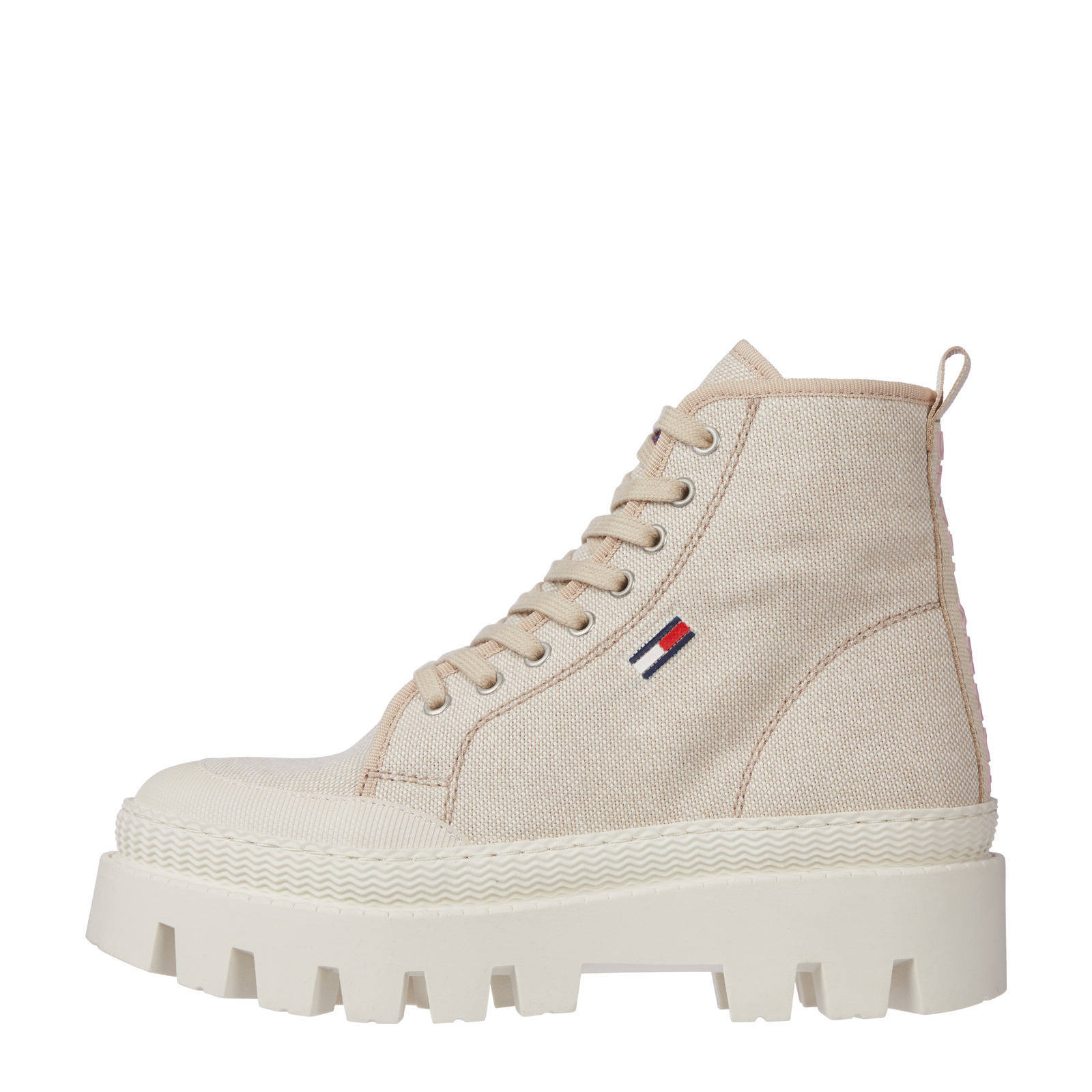 Tommy Jeans Flat Boot veterboots camel | wehkamp