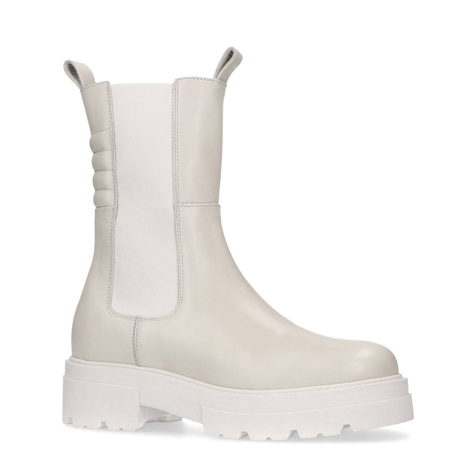 Sacha hoge leren chelsea boots lichtbeige | wehkamp