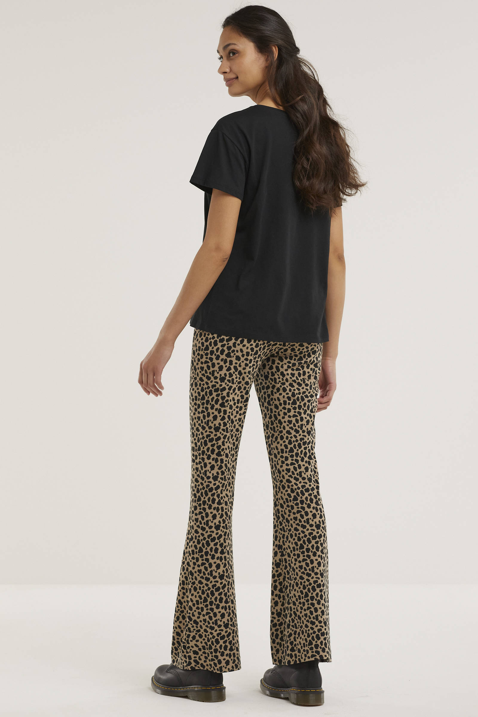 VERO MODA flared broek VMKAMMA met biologisch katoen camel | wehkamp