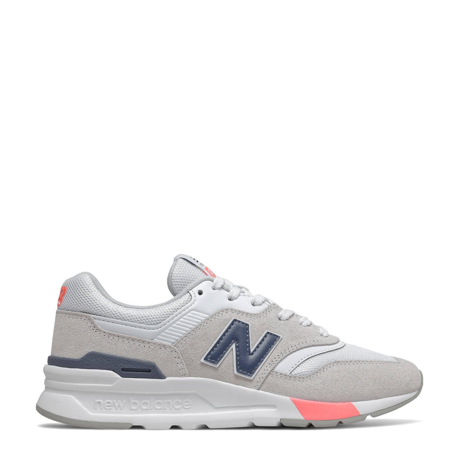 New Balance 997 sneakers lichtgrijs/donkerblauw/roze | wehkamp