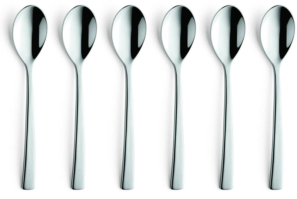 Amefa Aurora koffielepels (set van 6), zilver glans