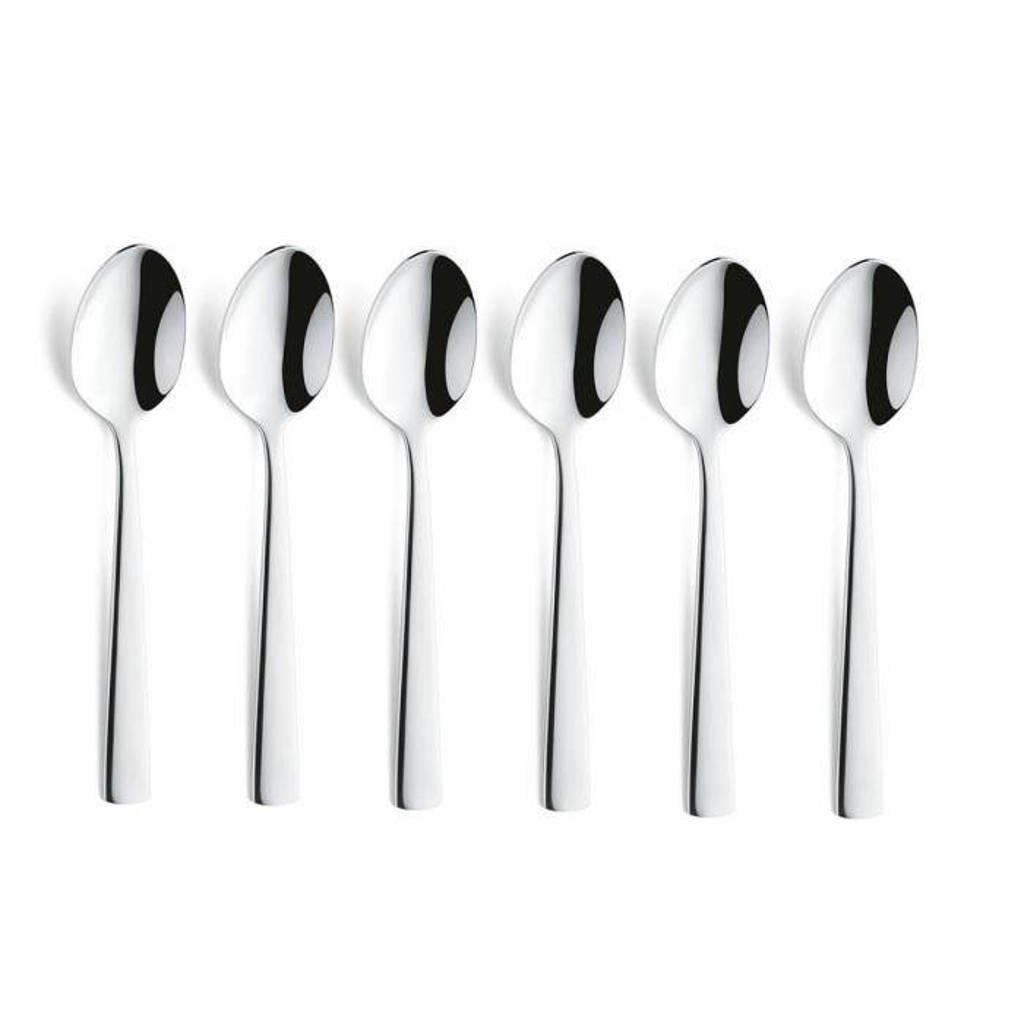 Amefa Moderno koffielepels (set van 6), zilver glans
