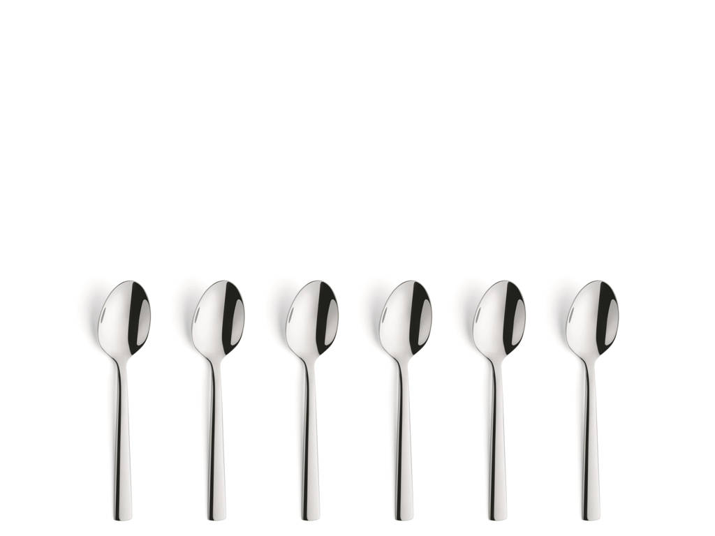 Amefa Moderno theelepels (set van 6), zilver glans