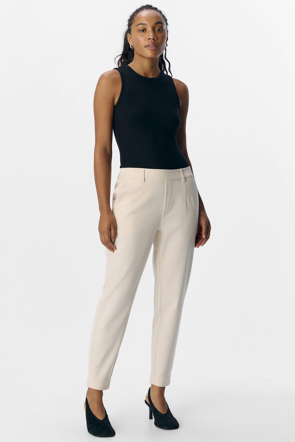 OBJECT slim fit pantalon OBJLISA ecru