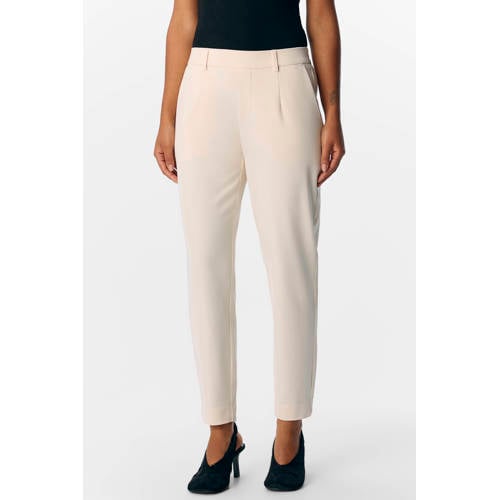OBJECT slim fit pantalon OBJLISA ecru afbeelding