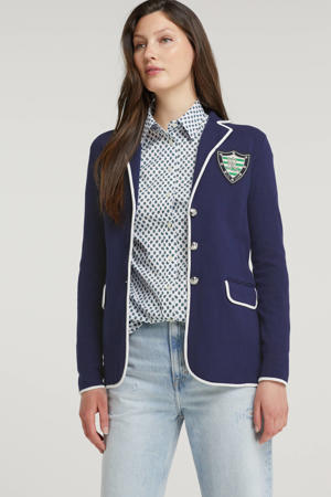 blazer AYELEE met contrastbies donkerblauw