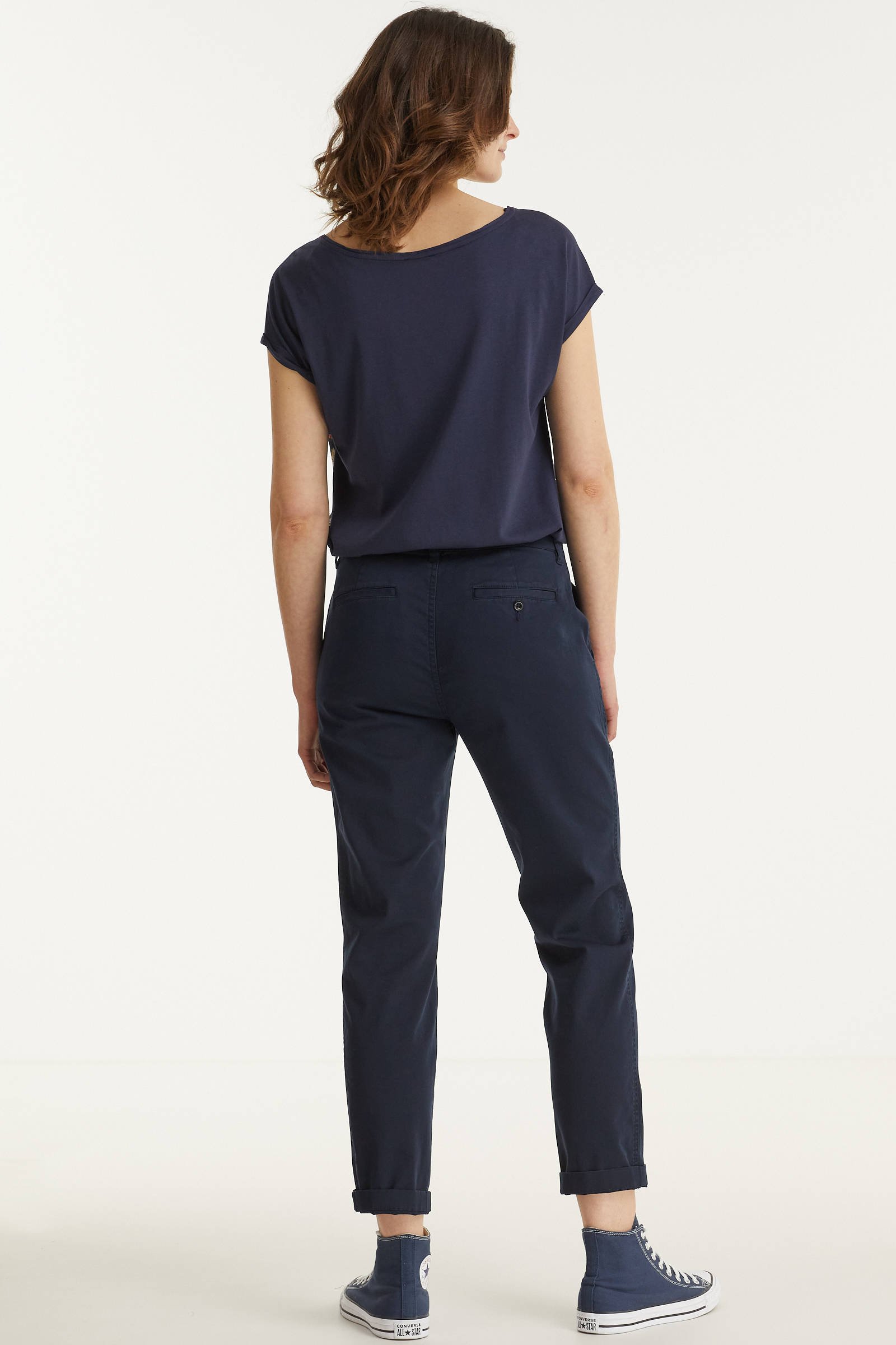 Ralph Lauren cropped tapered fit chino GABBY donkerblauw