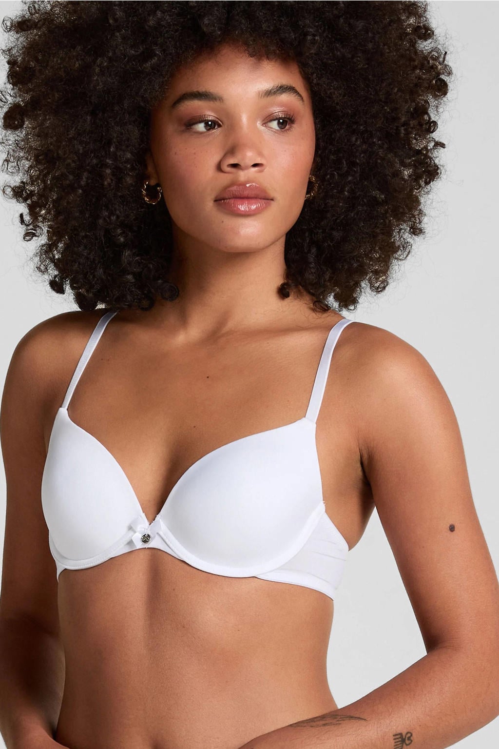 Hunkemöller voorgevormde T-shirt-bh met beugel Plunge wit