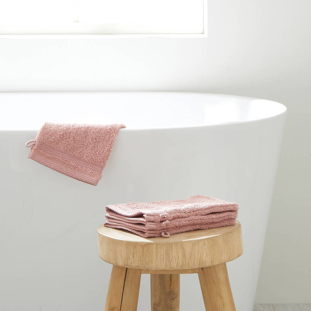 Wehkamp Home washand hotelkwaliteit (set van 4) (15x20 cm), Roze