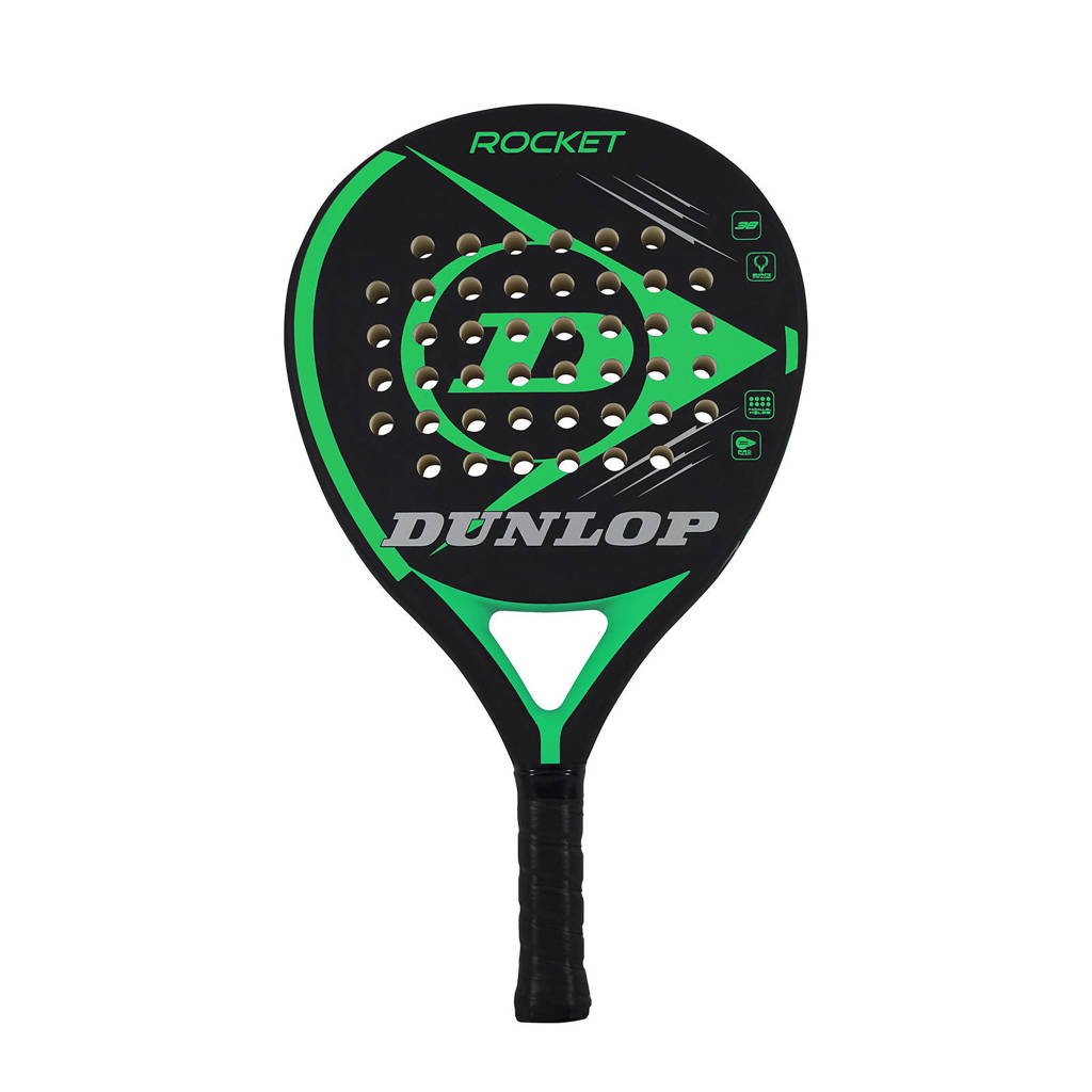 Dunlop padel racket Rocket Green (no headcover) zwart/groen, Zwart/groen