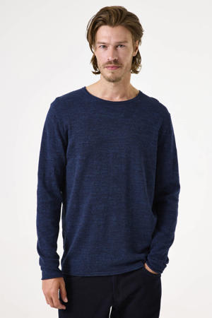 gemêleerde trui donkerblauw