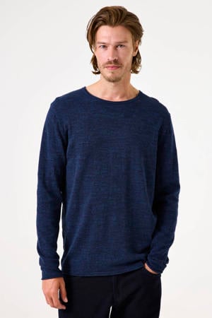 gemêleerde trui donkerblauw