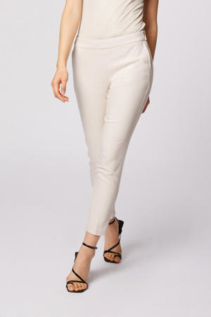 cropped slim fit broek ecru