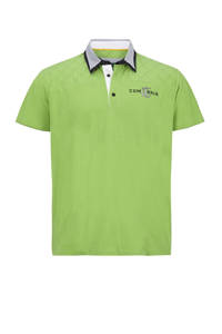 Charles Colby loose fit polo EARL HILTWIN Plus Size met contrastbies lichtgroen