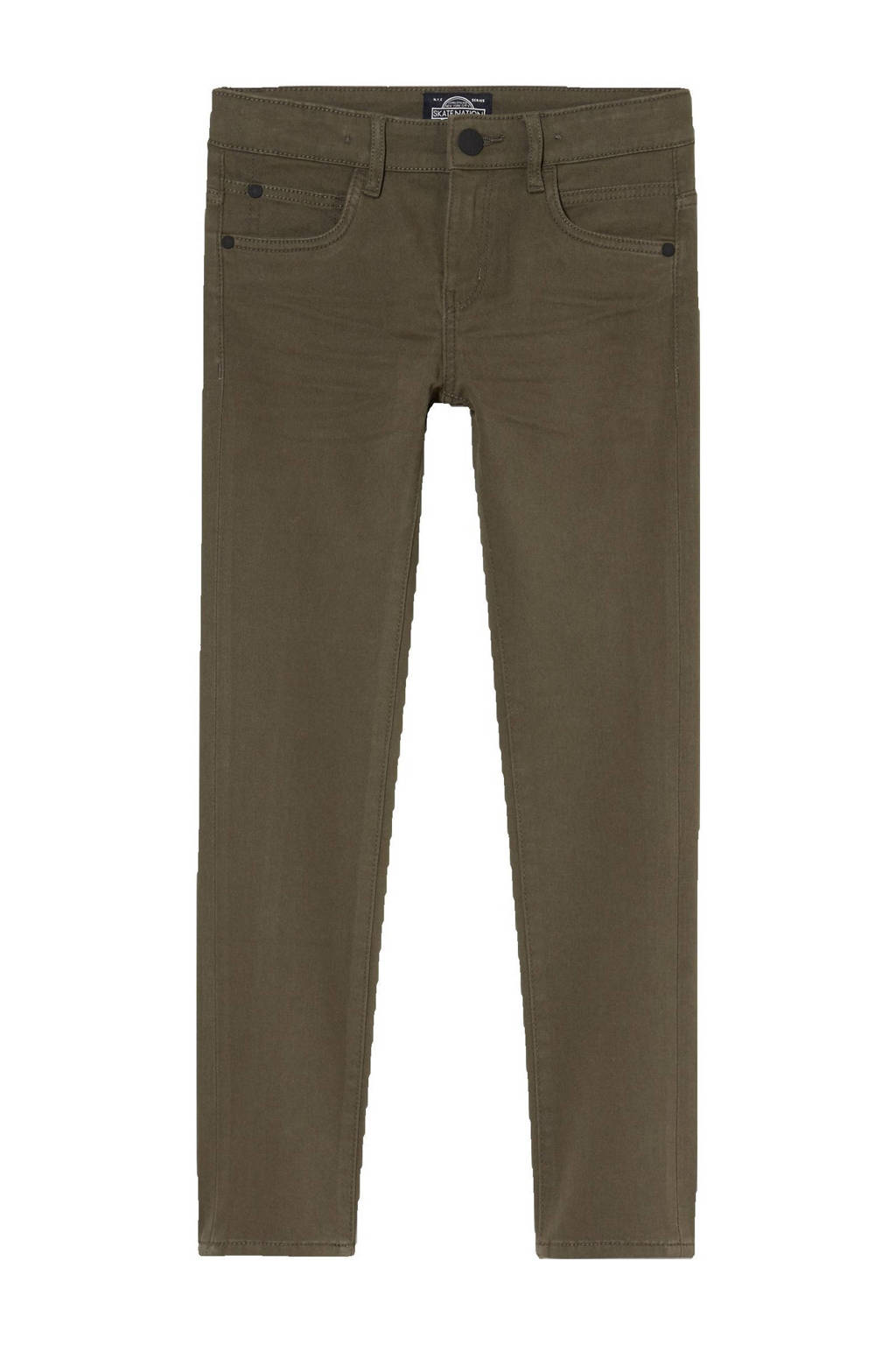 C&A Skate Nation slim fit broek kaki, Kaki