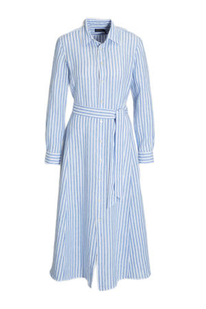 gestreepte blousejurk lichtblauw