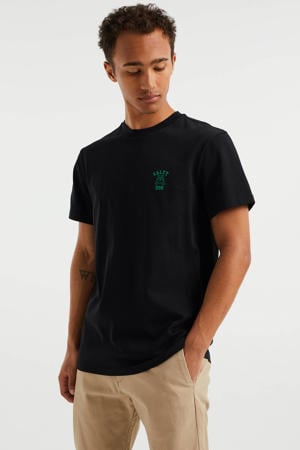 slim fit T-shirt met printopdruk Black Uni