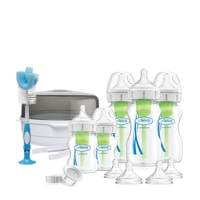 Dr. Brown's newborn Options+ anti-colic giftset fles brede hals, Transparant