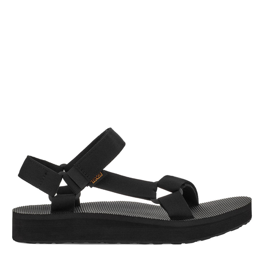 Zwarte heren Teva Mid Universal sandalen van duurzaam gerecycled materiaal met klittenband